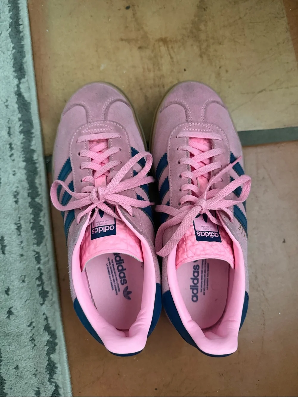 adidas Wmns Gazelle Bold Pink with Navy Stripes and Gum Sole
